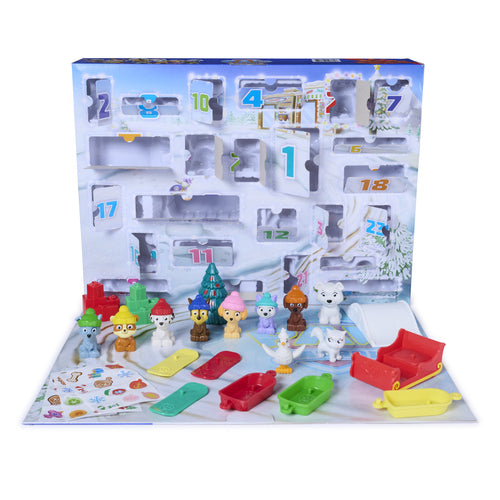PAW Patrol julekalender 2026 – Vinterfigurer og slæder – 6076493 – udfoldet kalender