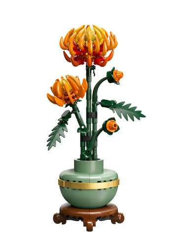 LEGO Botanicals 10368 – Krysantemum – færdig krysantemum med krukke og sokkel