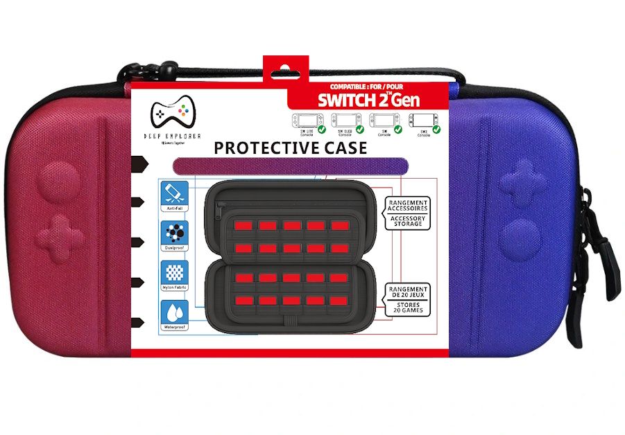 Deep Explorer Protective Case – Blå/Pink – Nintendo Switch 2 – produktbillede