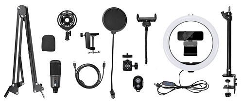 Streaming Kit, Microphone, Webcam, Ring Light