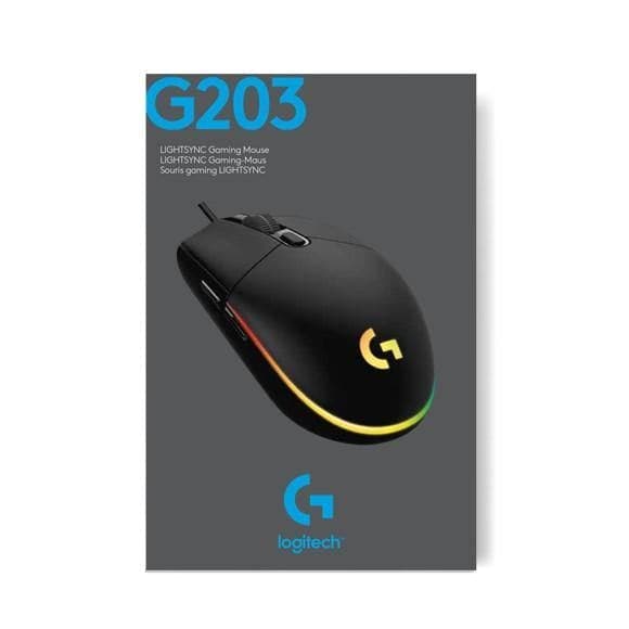 Logitech - G203 LIGHTSYNC Gaming Mus Svart