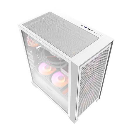 Datorfodral Darkflash DRX70 MESH + 4 RGB-fläktar (vit)