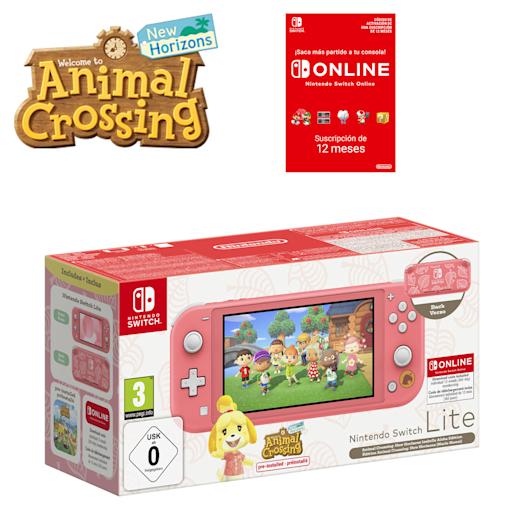 Nintendo Switch Lite - Coral Inc. AC + NSO 12M