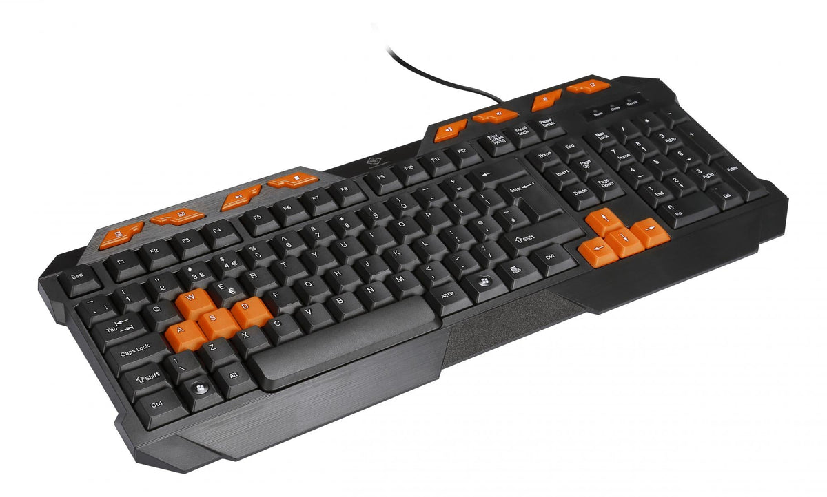 Keyboard, anti-ghosting, USB, UK layout, black / orange deltaco_gaming