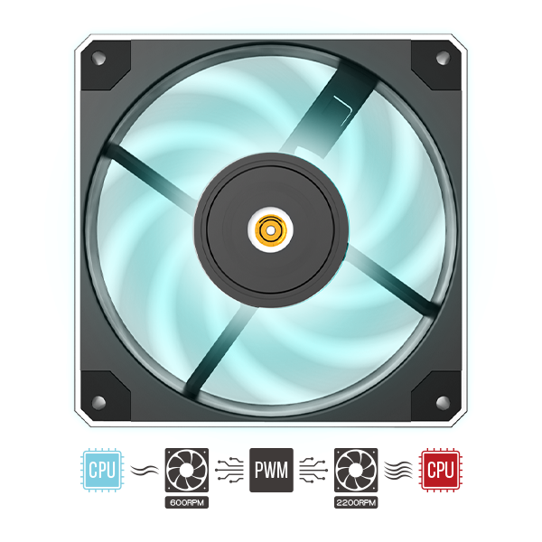 Montech METAL ST12 Svart - Single Tower CPU-kylare / 5 Värmerör