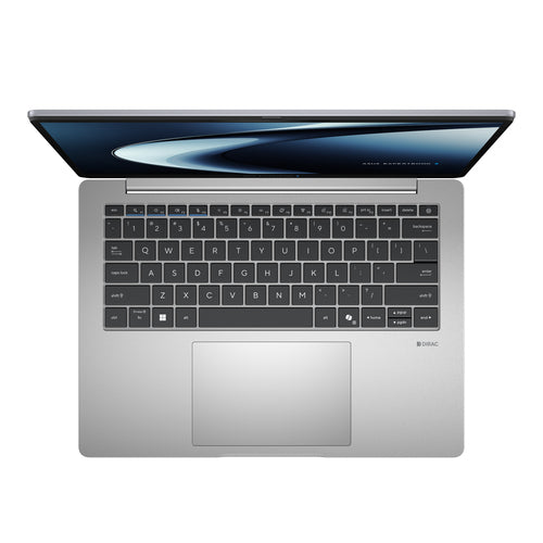 ASUS ExpertBook P3 G1 P3406CCA-LY0426 – taster og arbejdsflade set ovenfra; tastaturlayout illustrativt