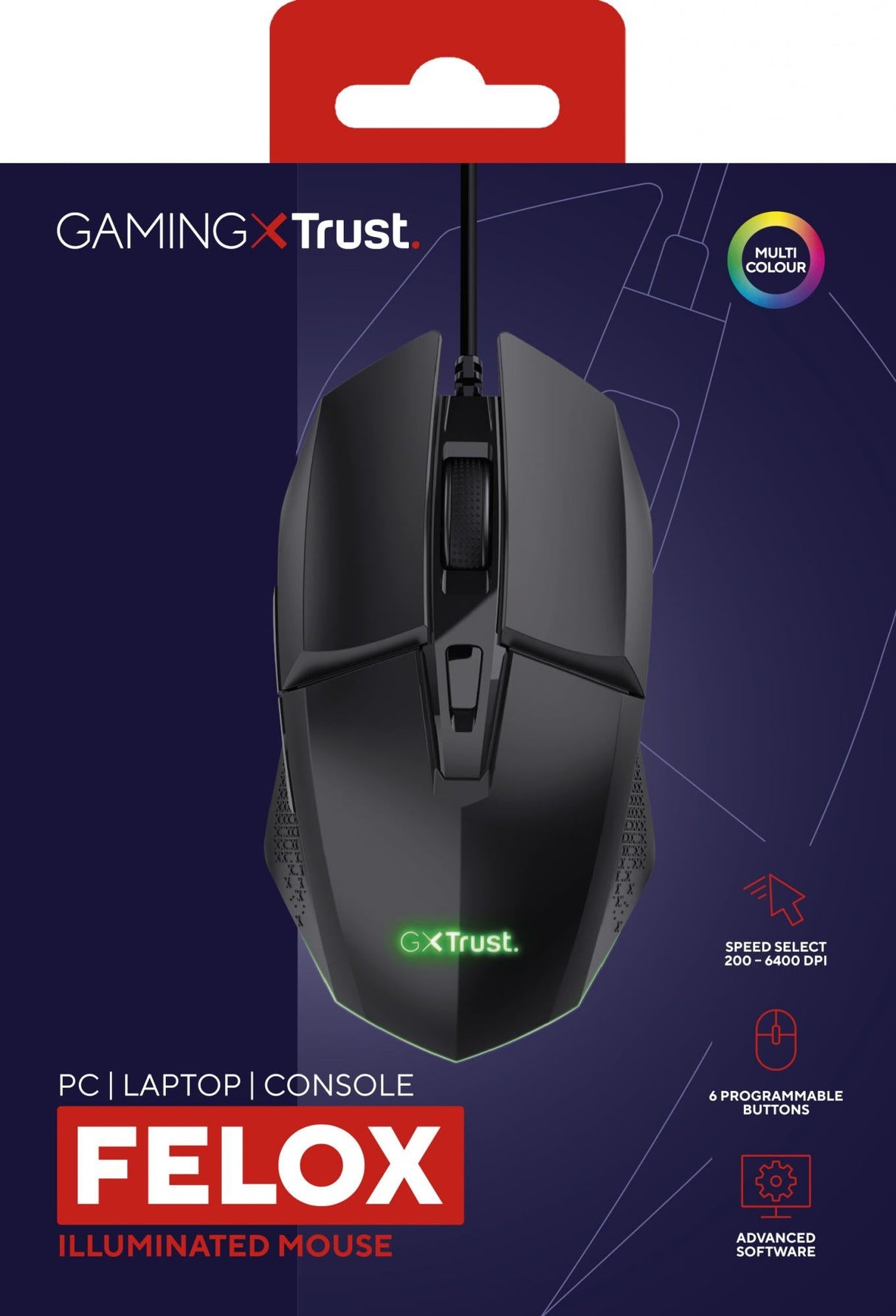 TRUST GXT109 FELOX GAMING MUS - SVART