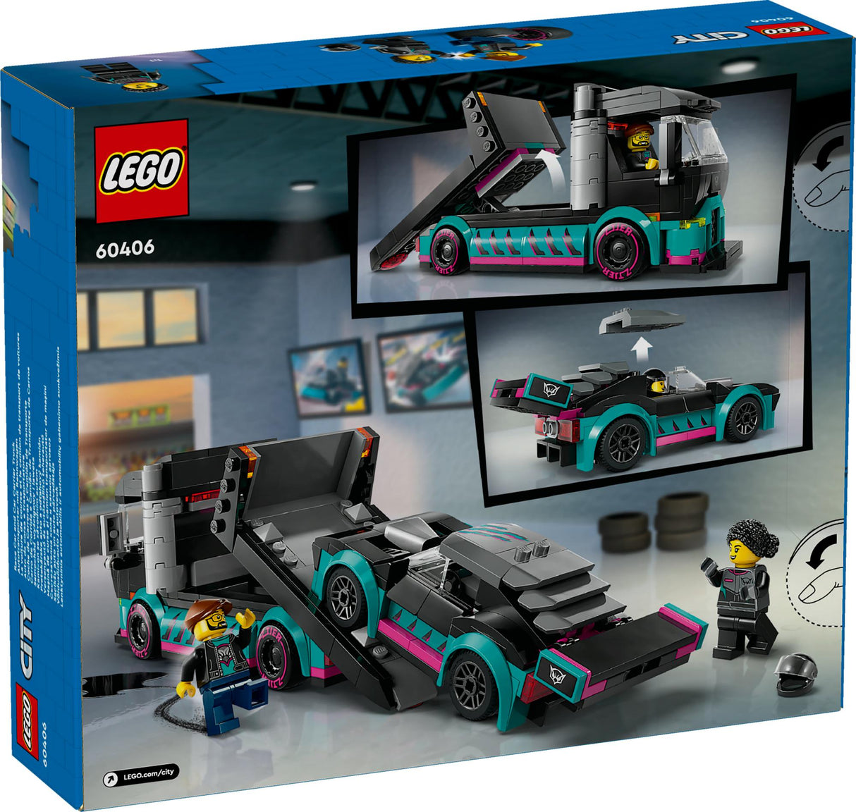 LEGO 60406 City Car Transporter with Racing Car, construction toy LEGO