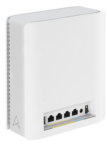 ASUS ZenWiFi BT8 i hvid – skrå bagside med porte