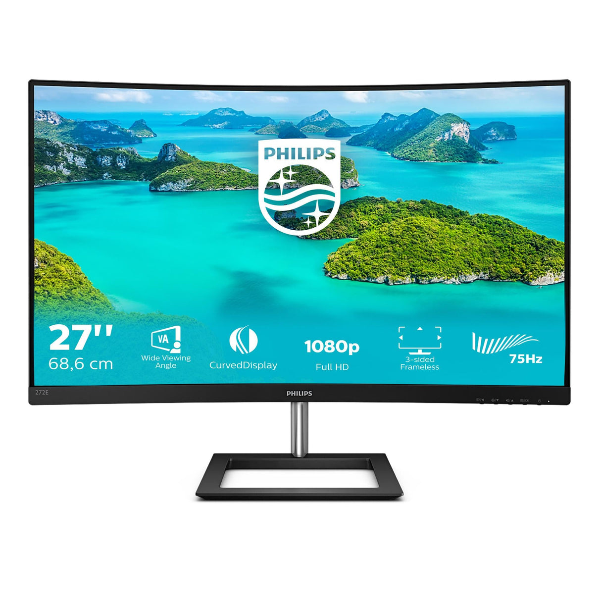 Philips E-line 272E1CA 27 1920 X 1080 (Full HD) VGA (HD-15) HDMI DisplayPort 75Hz