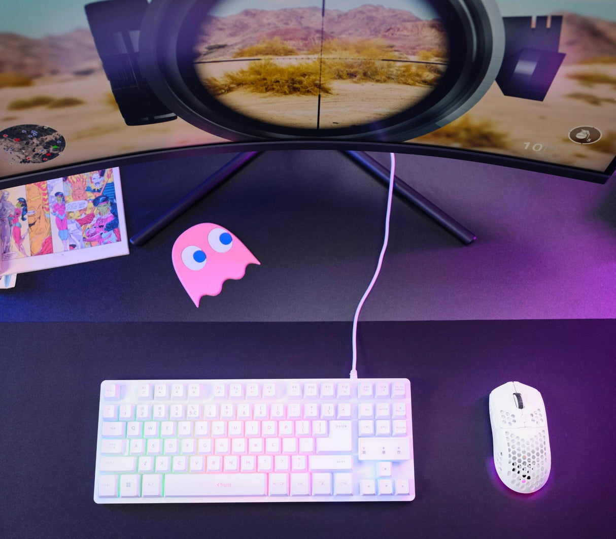 TRUST GXT929W HELOX TRÅDLÖS LÄTTVIKTSMUS - VIT