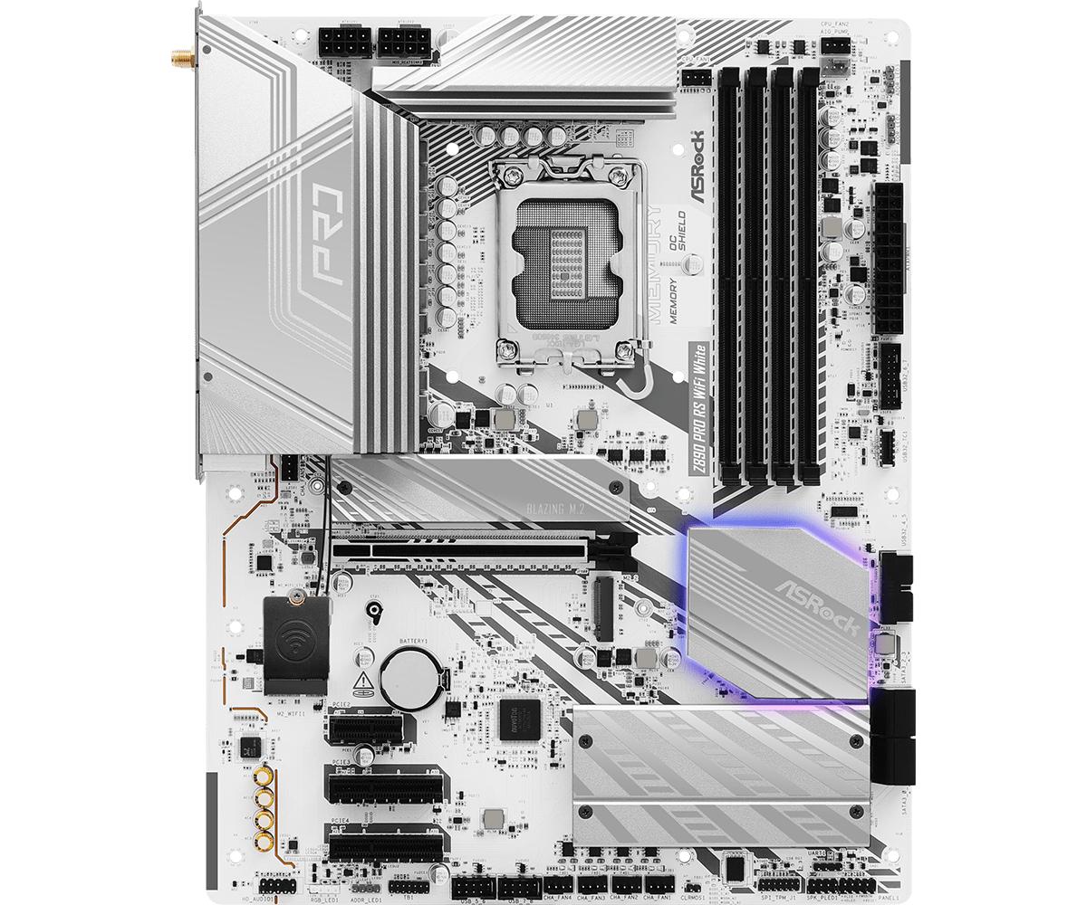 ASRock Z890 Pro RS WIFI Vit Moderkort ATX LGA-1851 Intel Z890