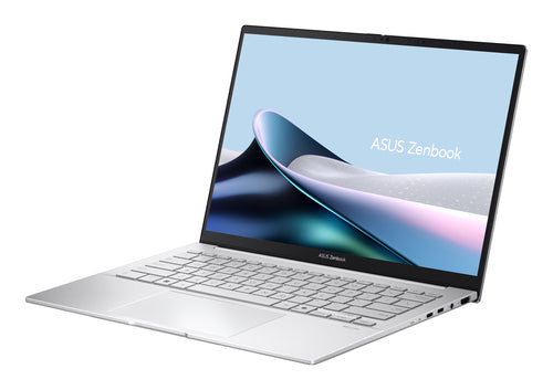 ASUS Zenbook 14 OLED UX3405CA-QD1302W – set skråt forfra (vinkel 2); layout på billedet er illustrativt