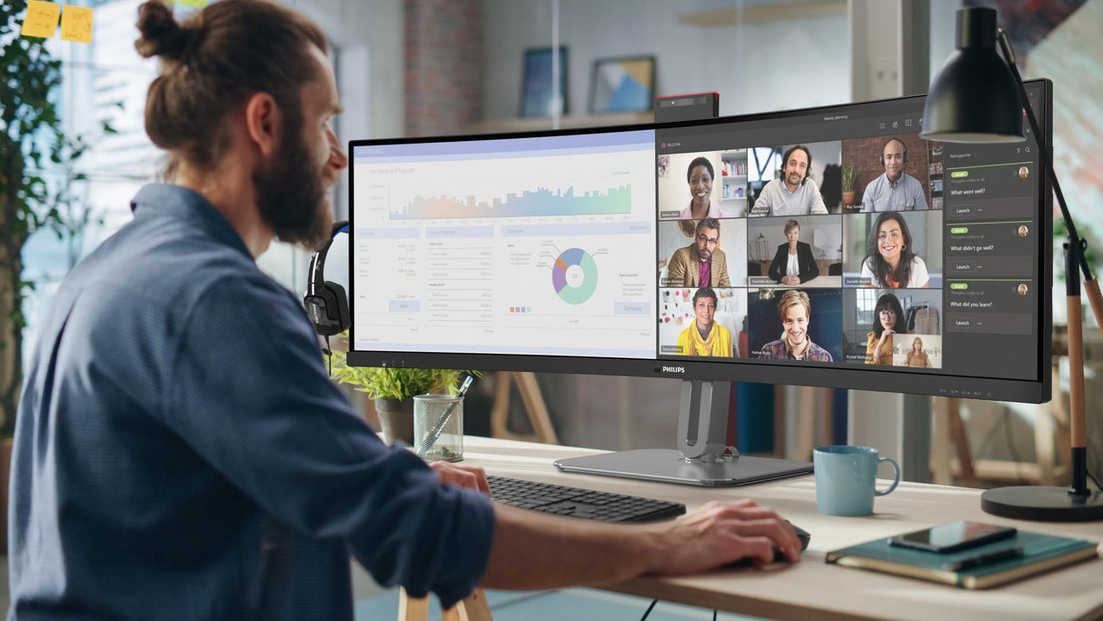 Philips 49B2U6900CH 49 5120 x 1440 (UltraWide) HDMI DisplayPort USB-C 75Hz Dockingskærm Philips