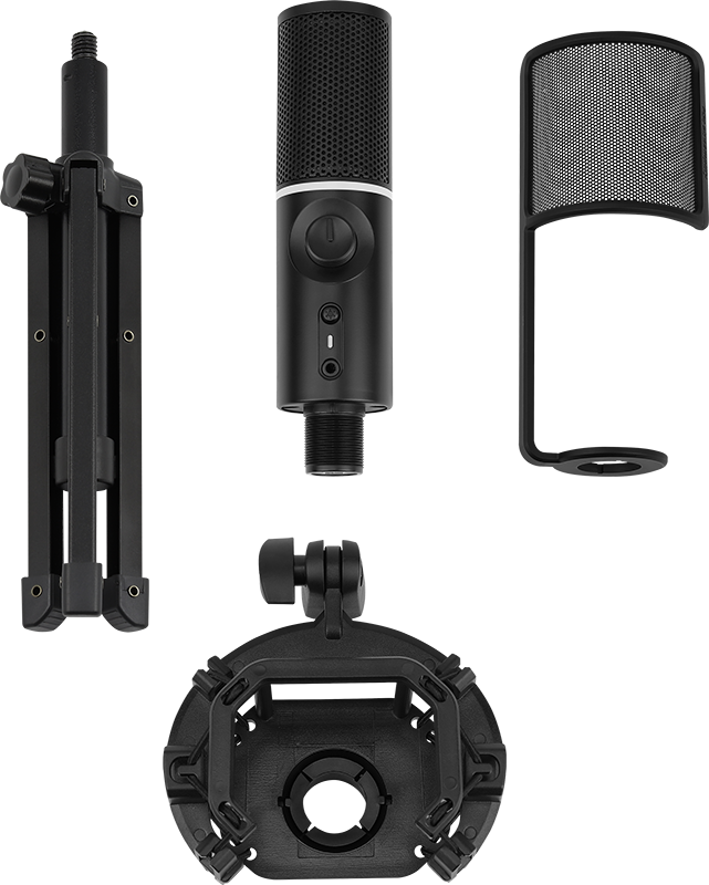 Streamplify MIC RGB Stativmikrofon - Svart