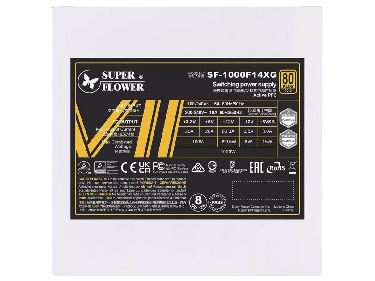 Super Flower Leadex VII XG Vit 80 PLUS Guld, ATX 3.0, PCIe 5.0 - 1000 Watt
