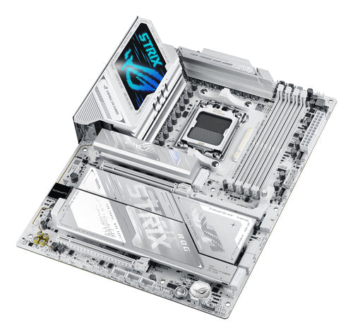 ASUS ROG STRIX X870E-A GAMING WIFI7 NEO – ATX AM5 bundkort – skråt ovenfra