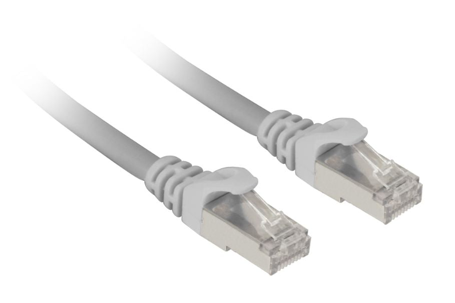 Gråt tre meter Sharkoon S/FTP patchkabel med RJ45-stik