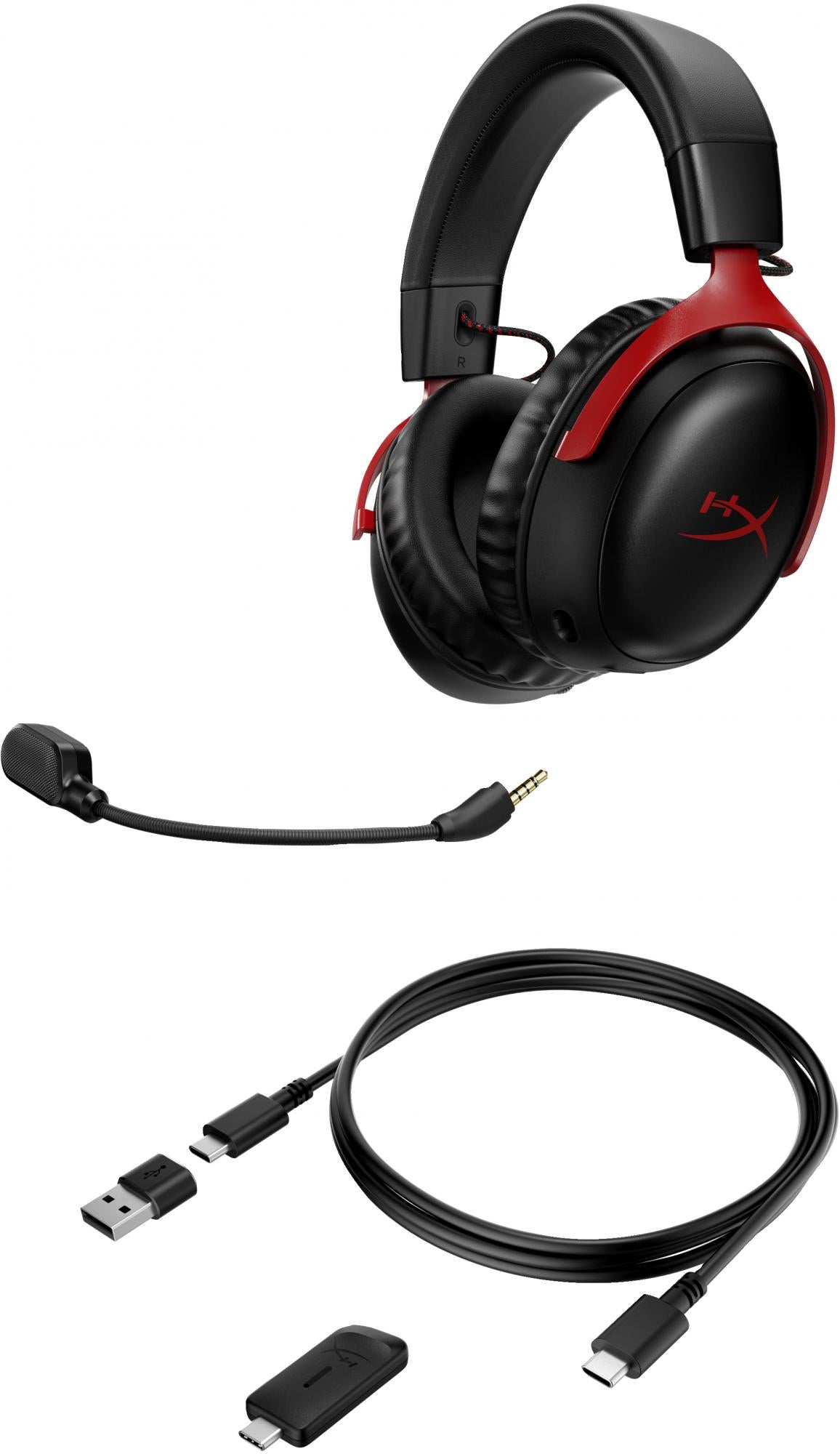 HyperX Cloud III Trådlöst Headset Svart Röd