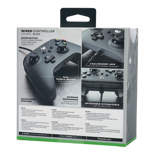 PowerA kablet controller – sort – Xbox – emballagens bagside