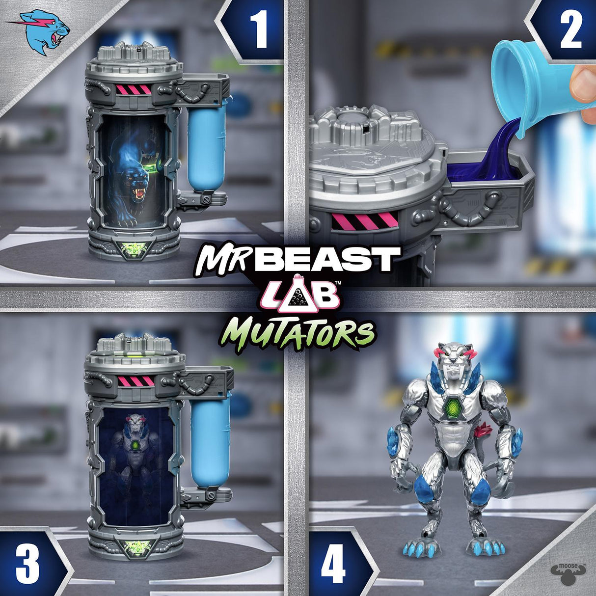 HERR. BEAST LAB - Mutator Action Figs - Metallic Panther (20347)