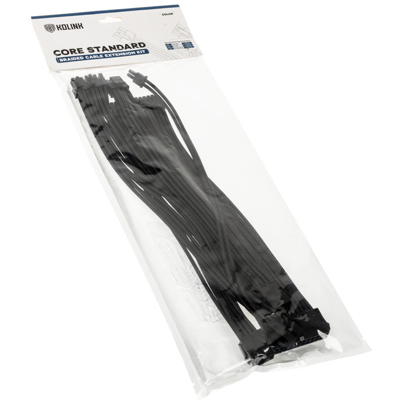 Kolink Core Standard Flätad Kabelförlängningssats - Jet Black