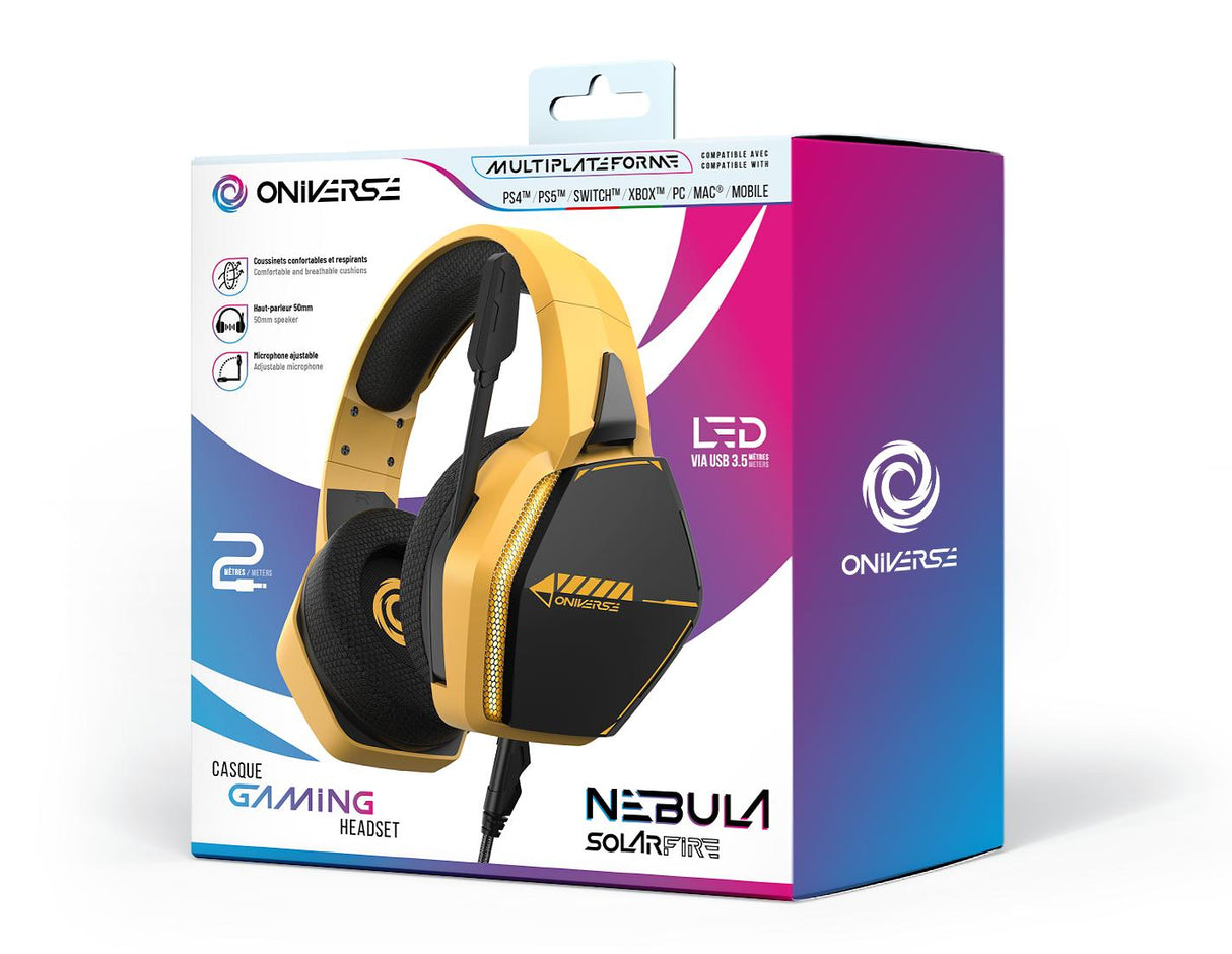 Oniverse Gaming Headset Nebula - Solarfire Yellow