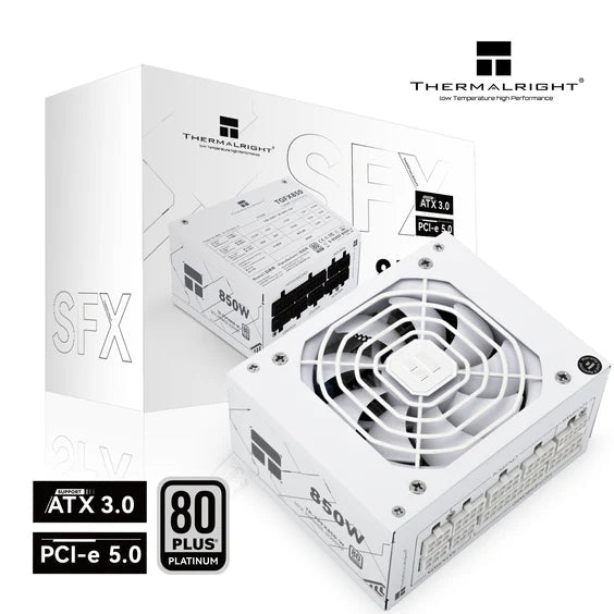 Thermalright TR-TPFX 850W, 80+ Platinum Modulärt Nätaggregat, SFX, Vit