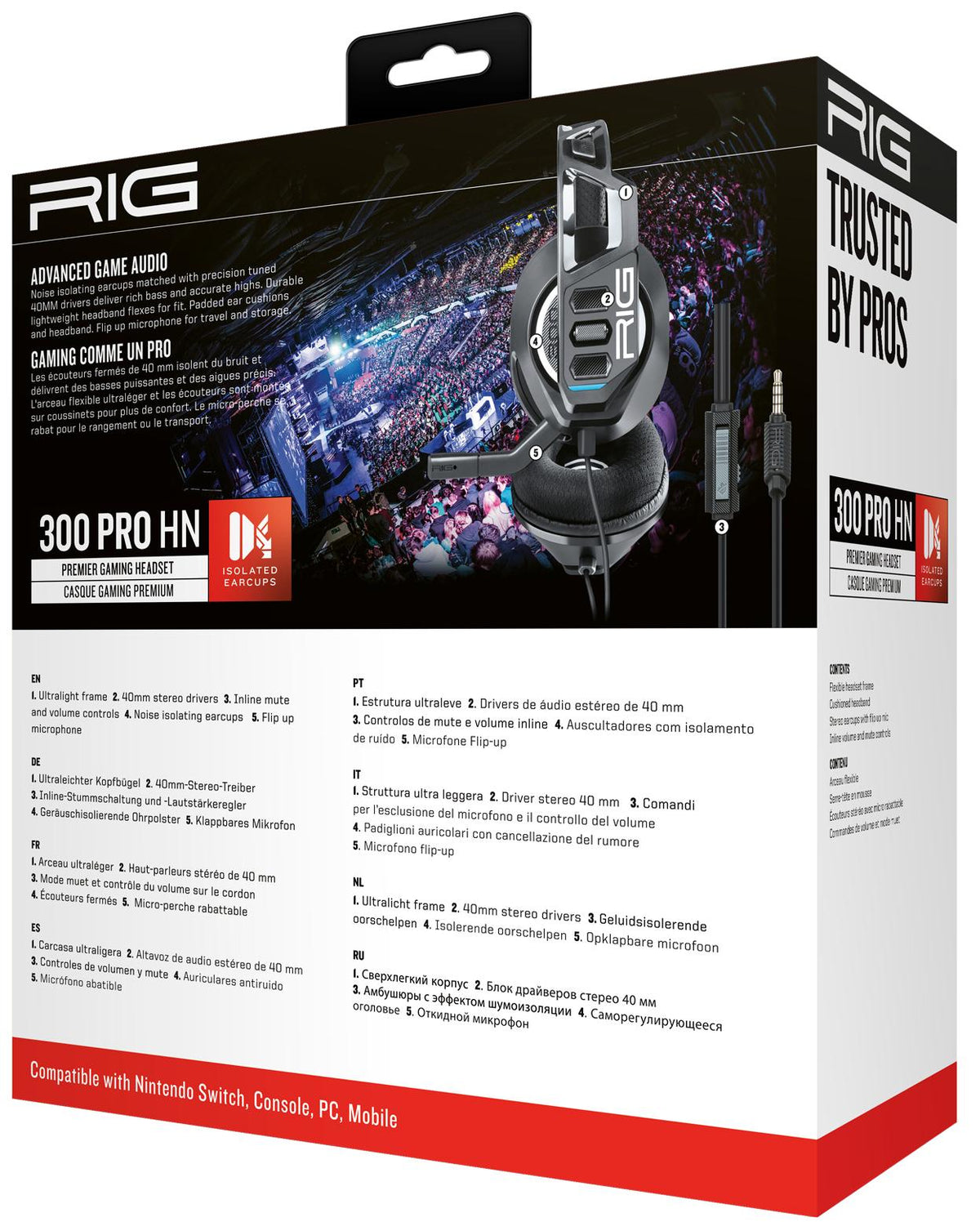 Nacon - Rig Headphones 300 Pro HN - Black Nacon