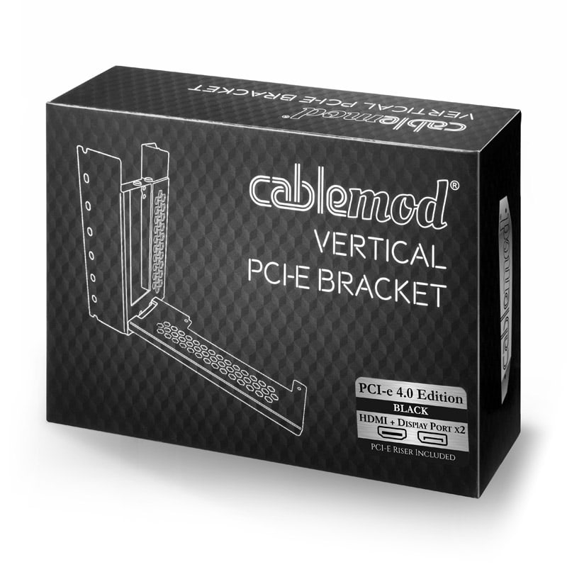CableMod Vertical PCI-e Bracket PCI-e 4.0 Edition, HDMI + DisplayPort - svart