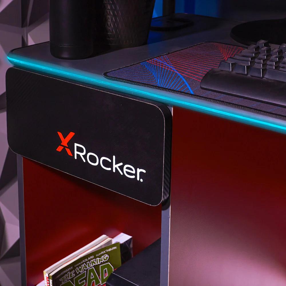 XROCKER CARBON-TEK DESK MED TRÅDLÖS LADDNING OCH NEO FIBER LED