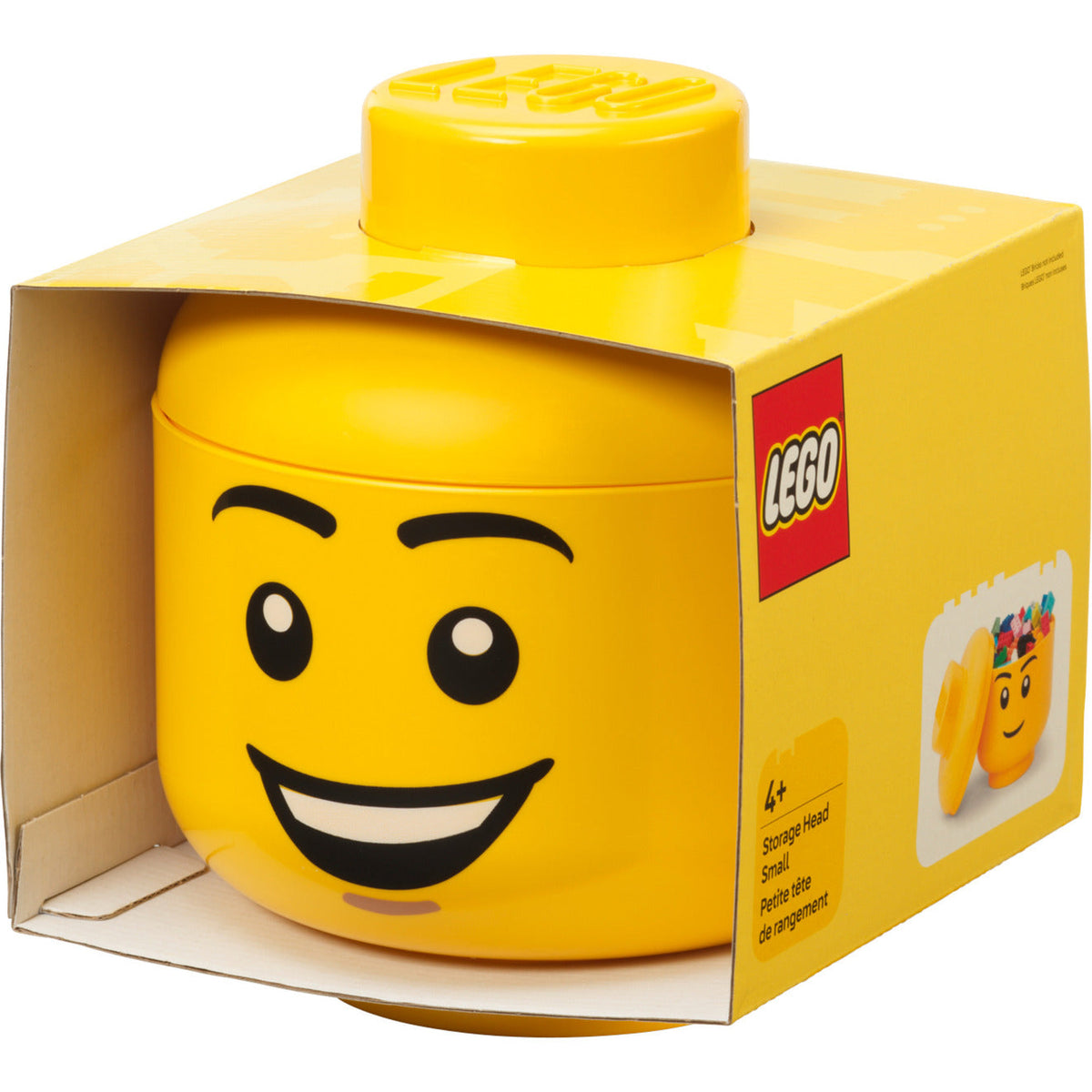 Room Copenhagen LEGO Storage Head "Happy Boy", small (yellow) Room Copenhagen