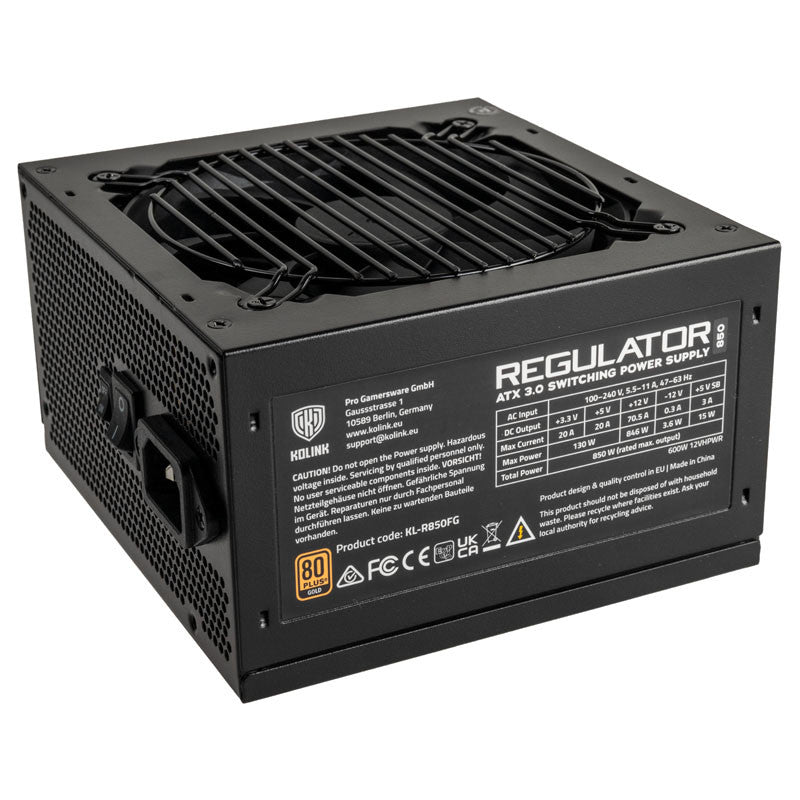 Kolink KL-R850FG PSU. Gen5. Guld - 850W, ATX 3.0, 600W 12VHPWR