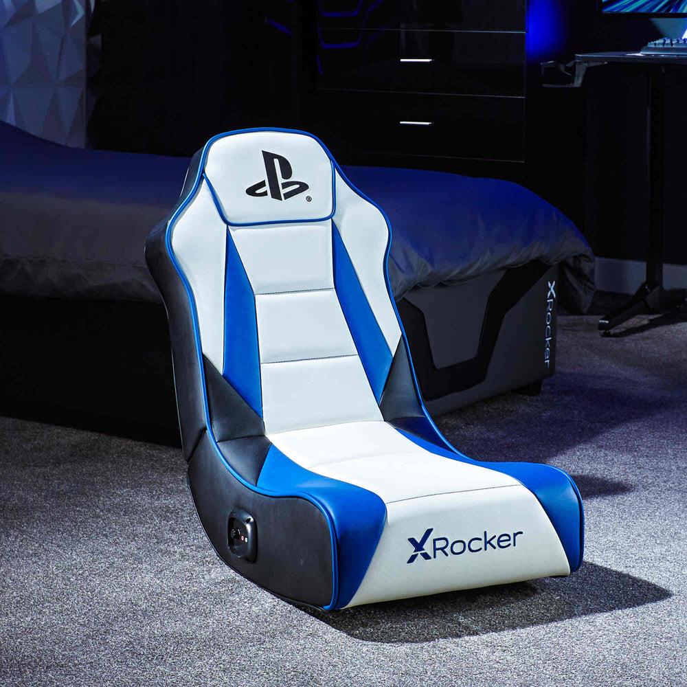 XROCKER PLAYSTATION GEIST 2.0 FLOOR ROCKER - VIT OCH BLÅ