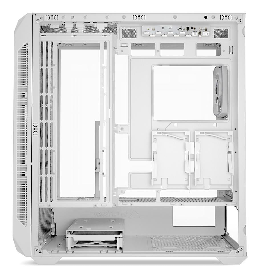 Sharkoon AK5G RGB White Panoramic Dual Tempered Glass 4x 120mm ARGB PWM Fans USB-C BTF ATX Gaming PC Case Sharkoon