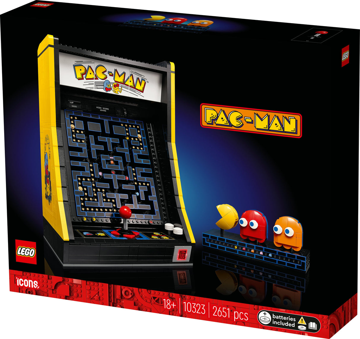 LEGO 10323 Ikoner PAC-MAN Spelmaskin, Byggleksaksväska