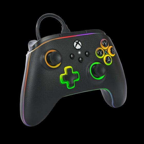 PowerA Advantage kabelansluten handkontroll - Xbox Series X/S - med Lumectra + RGB LED-remsa - svart