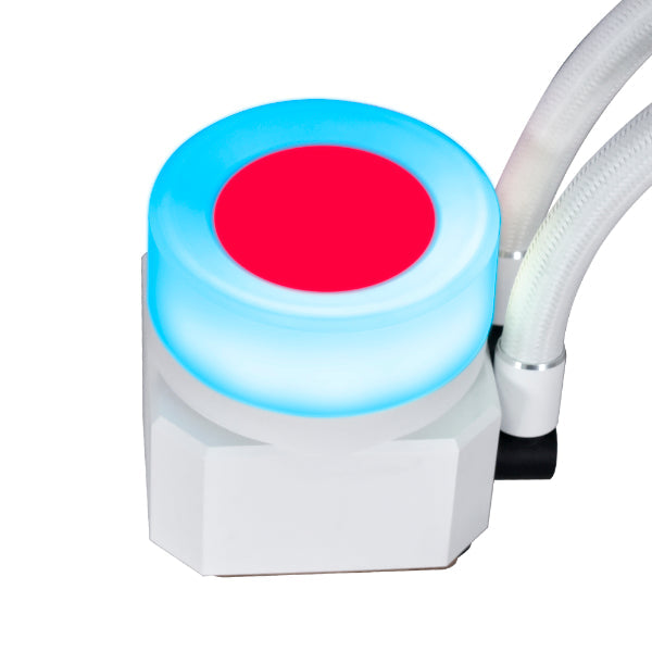 Lian Li Galahad II Trinity Performance 360 White - 3 Utbytbara Utseenden, RPM-omkopplarkontroll, Dubbelvågsradiatorpassningar, 4200 RPM Pumpmotor