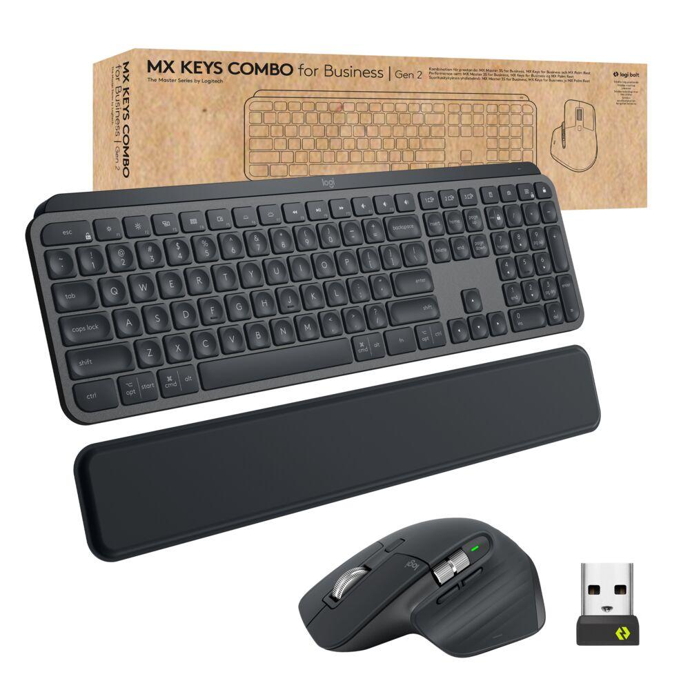 Logitech MX Keys Combo För Business Tangentbord Och Mus Set Ja Trådlöst