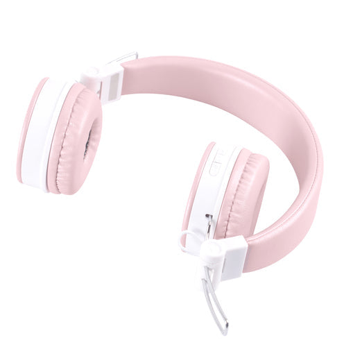 Foldbar on-ear BT headset, 3,5 mm, lyserød streetz