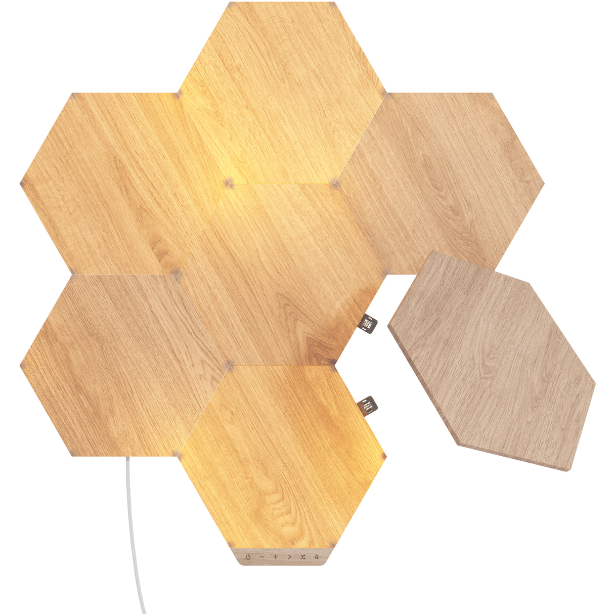 Nanoleaf - Elements - Wood Look Hexagons Starter Kit - 7 Paneler