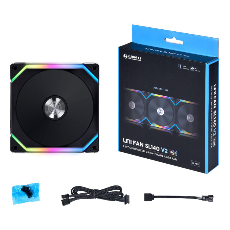 Lian Li UNI FAN SL V2 140 RGB PWM Fläkt - Svart - 140 mm