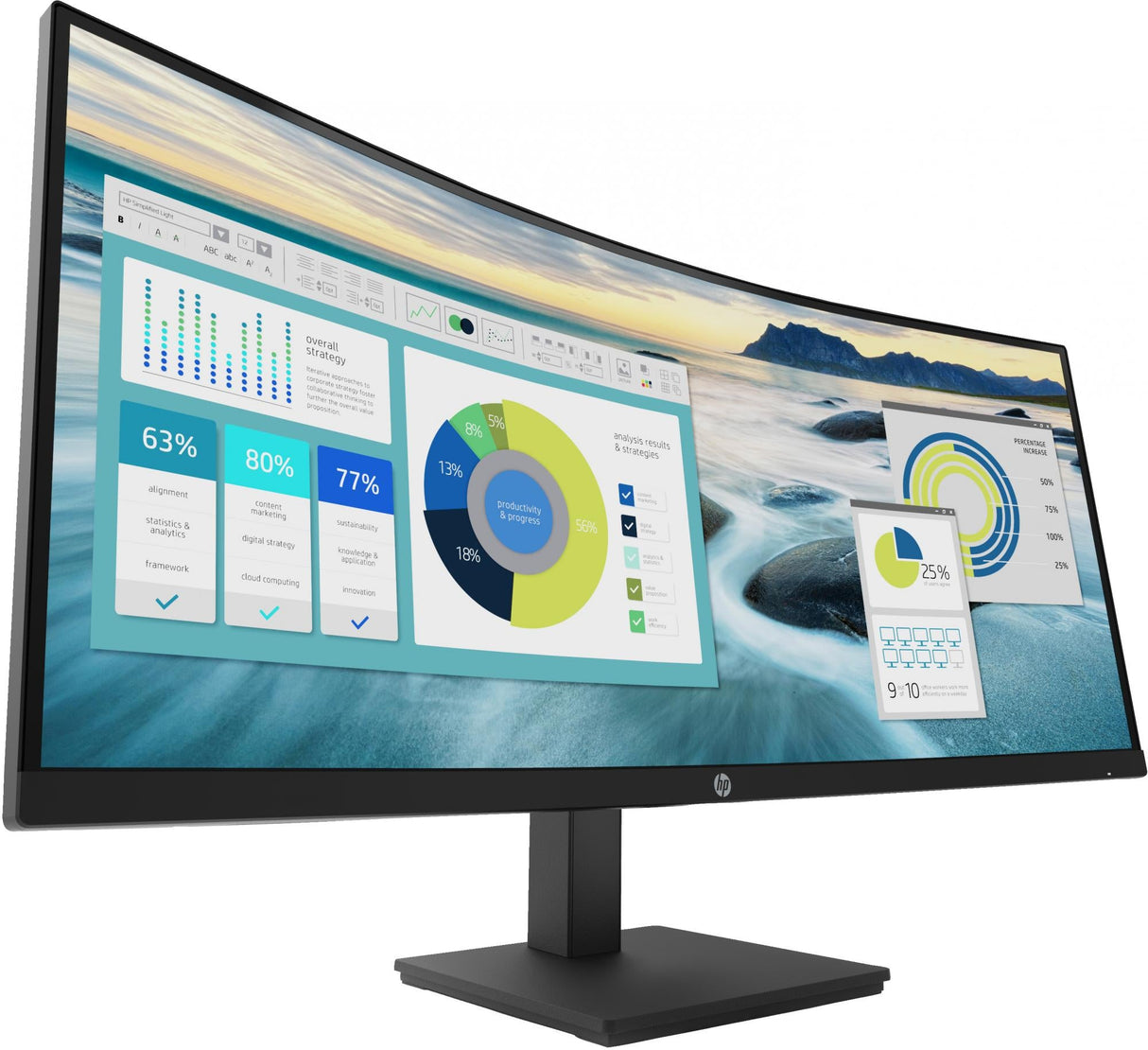 HP P34hc G4 34 3440 X 1440 (UltraWide) HDMI DisplayPort USB-C 60Hz Dockningsskärm