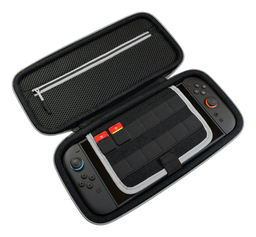 Turtle Beach PlayTrek – Switch 2-etui – Stellar White – åbent etui med illustreret konsol; konsol medfølger ikke
