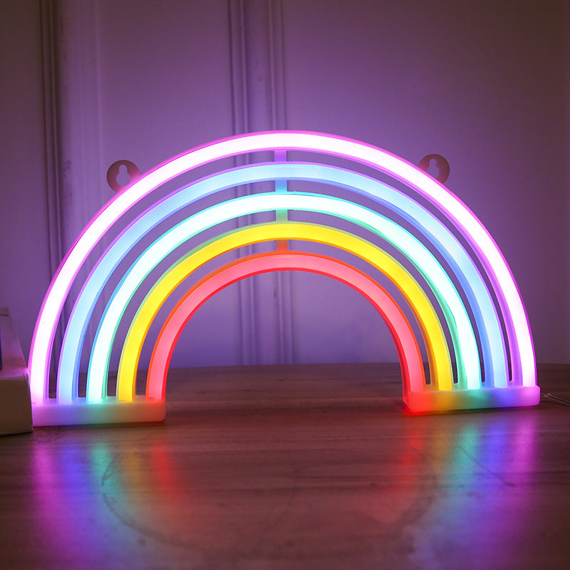 Regnbågs neon LED-lampa