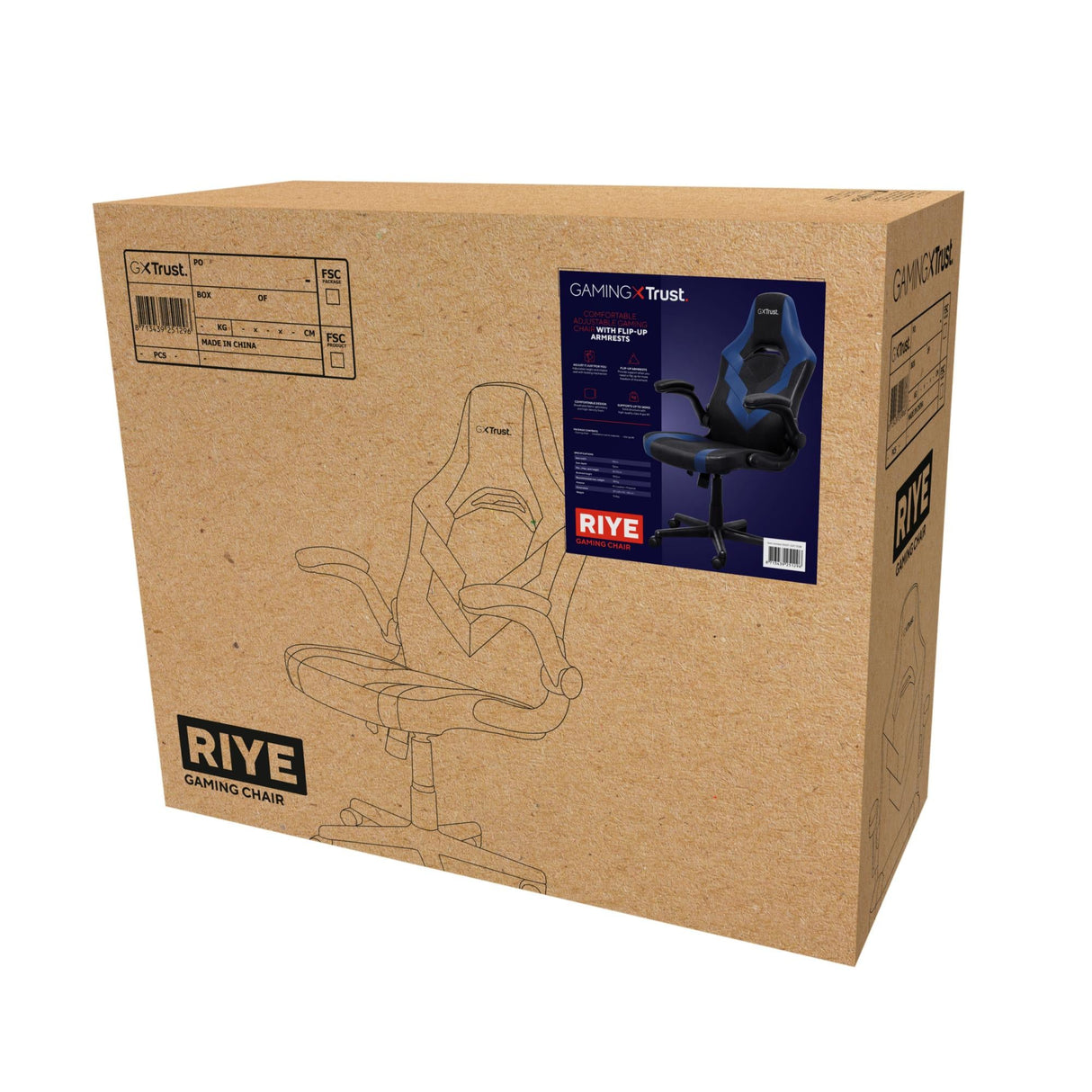 TRUST GXT703B RIYE SPELSTOL - BLÅ