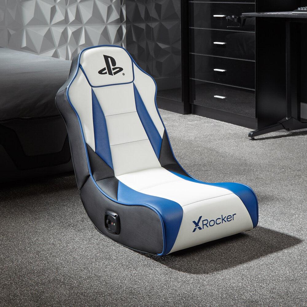 XROCKER PLAYSTATION GEIST 2.0 FLOOR ROCKER - VIT OCH BLÅ