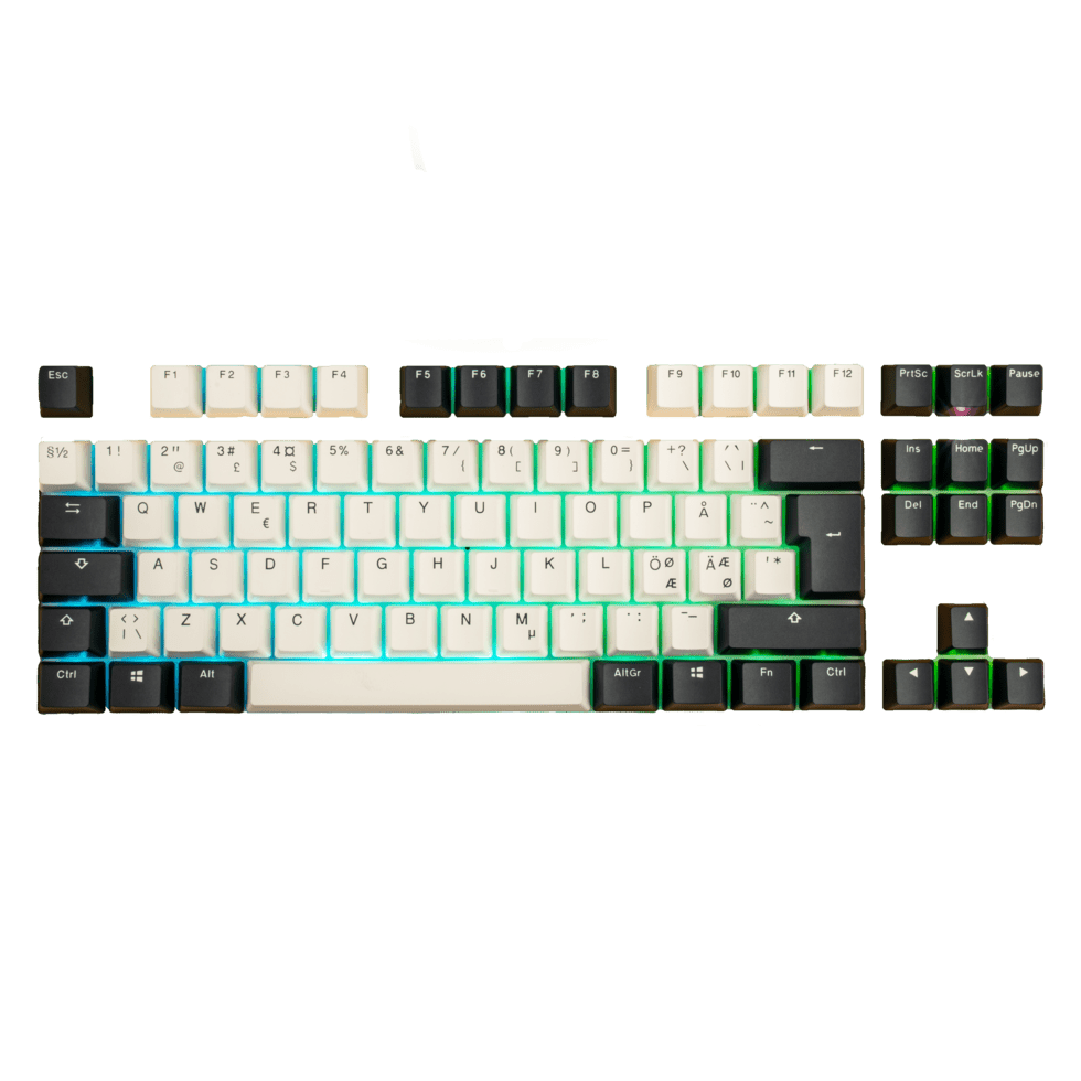 Ducky Tuxedo Keycap Set - Dubbelskott PBT - Svart & Vit