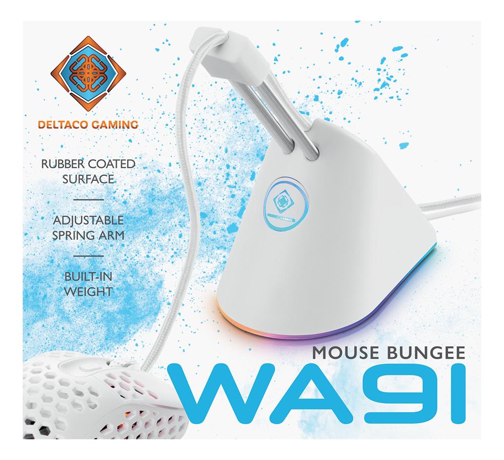 WA91 RGB Mus Bungee Med Infällbar Arm, Vit