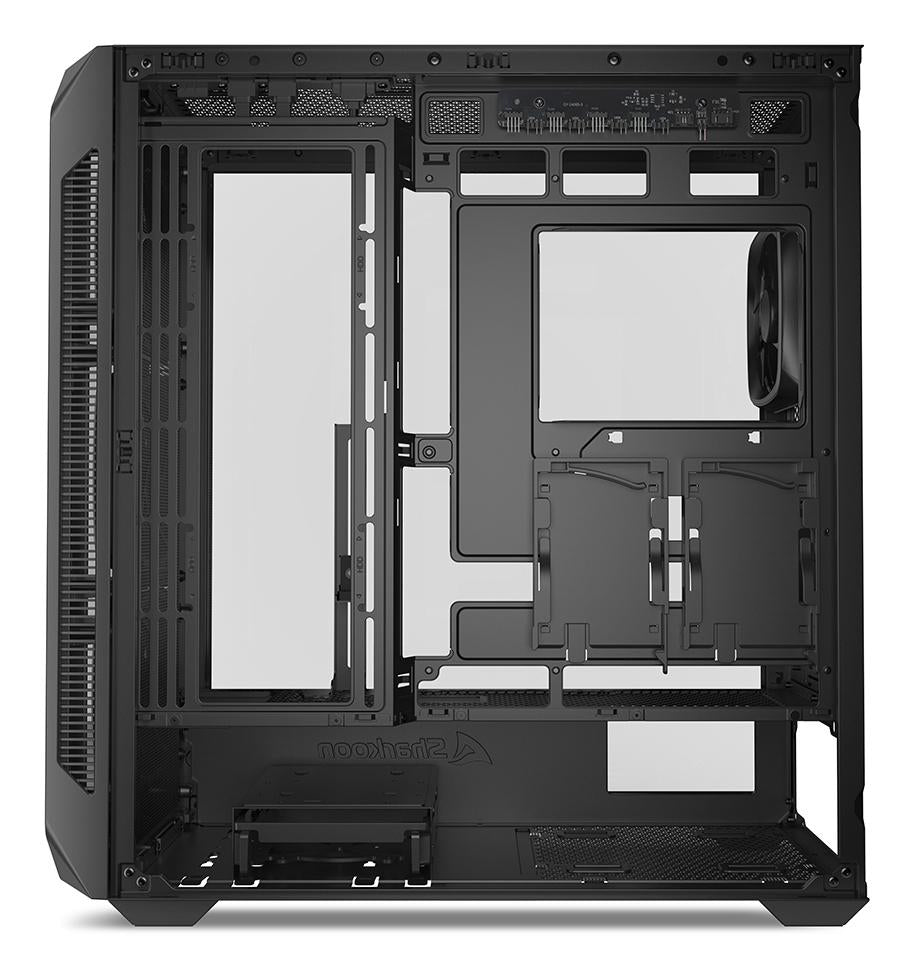 Sharkoon AK5G RGB Black Panoramic Dual Tempered Glass 4x 120mm ARGB PWM Fans USB-C BTF ATX Gaming PC Case Sharkoon